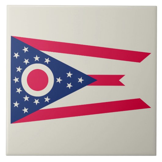 De vlag van Ohio: The Buckeye State Banner Tegeltje (Voorkant)