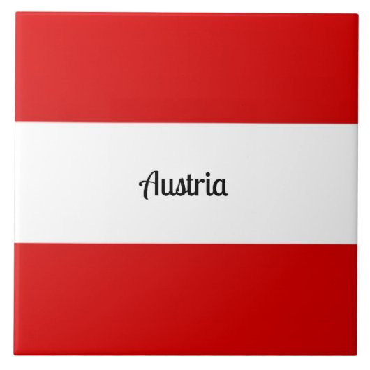 de vlag van Oostenrijk, voorzien van een etiket, Tegeltje (Voorkant)