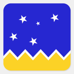 De vlag van Patagonië/Patagonië. Chili Vierkante Sticker