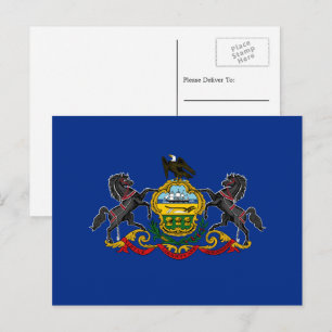 De vlag van Pennsylvania is de vlag van Pennsylvan Briefkaart