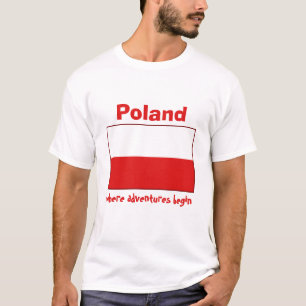 De Vlag van Polen + Kaart + De T-shirt van de