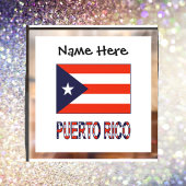 De vlag van Puerto Rico en Puerto Rican Personaliz Raamsticker