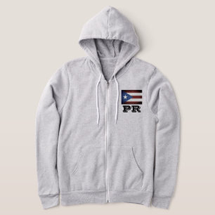 De vlag van Puerto Rico, op maat gesneden voor man Hoodie