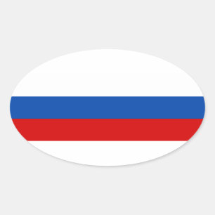 De vlag van Rusland Ovale Sticker