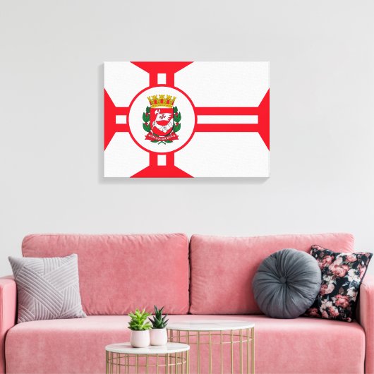 De vlag van São Paulo Canvas Afdruk (Insitu (Woonkamer))