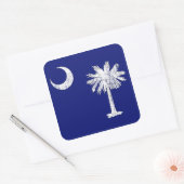 De vlag van South Carolina Palmetto Vierkante Sticker (Envelop)