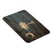 De vlag van South Carolina staat op oude houtnerf Magneet (Rechterzijde)