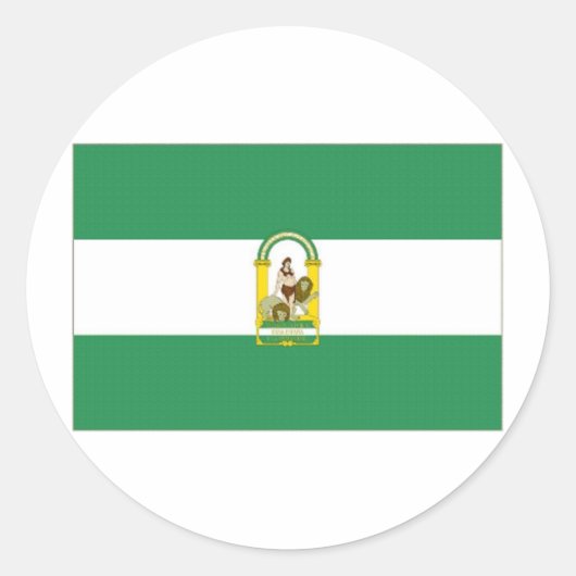 De vlag van Spanje Andalucia Ronde Sticker (Voorkant)