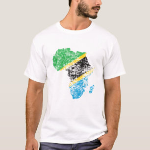 De vlag van Tanzania op het Afrikaanse continent T-shirt