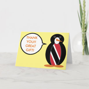 De vlag van Trinidad Tobago die mevrouw Penguin sp Bedankkaart