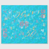 De vlag van Turquoise Union Jack past het aan Cadeaupapier (Vlak)