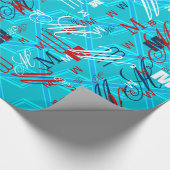 De vlag van Turquoise Union Jack past het aan Cadeaupapier (Hoek)