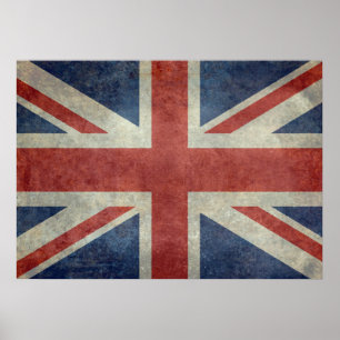 De vlag van Union Jack van het UK - retro Vintage Poster