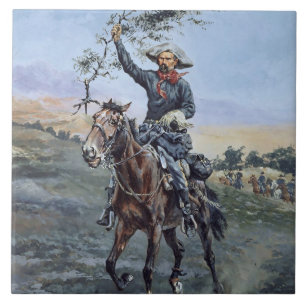 “De Vlag van Vrede” van Frederic Remington Tegeltje