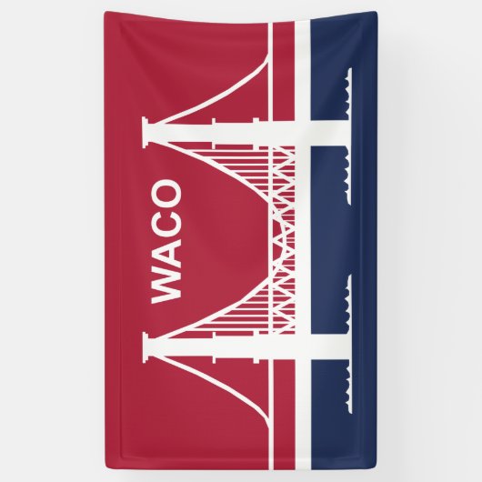 De vlag van Waco (Texas, VS) Spandoek (Verticaal)