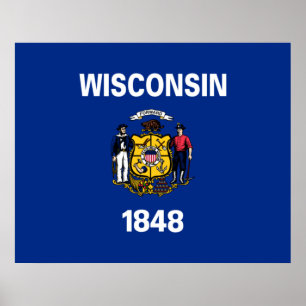De vlag van Wisconsin Poster