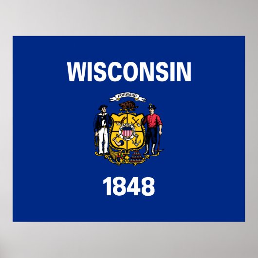 De vlag van Wisconsin Poster (Voorkant)