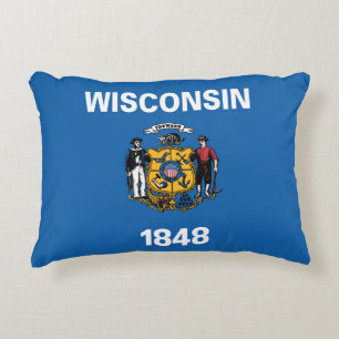 De vlag van Wisconsin, Verenigde Staten van Amerik Accent Kussen