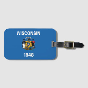 De vlag van Wisconsin, Verenigde Staten van Amerik Bagagelabel