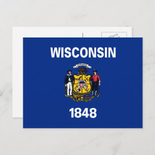De vlag van Wisconsin (Wisconsin) Briefkaart