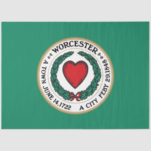 De vlag van Worcester (Massachusetts) Tissuepapier (Voorkant)