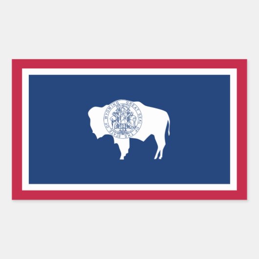 De vlag van Wyoming Rechthoekige Sticker (Voorkant)