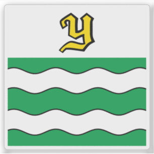 De vlag van Yverdon-les-Bains, Zwitserland Sticker