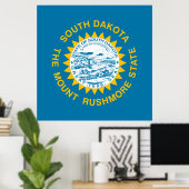 De vlag van Zuid-Dakota Poster (Thuiskantoor)