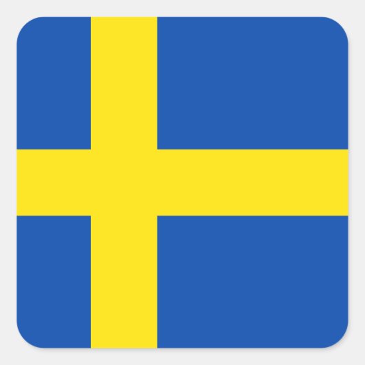 De vlag van Zweden Vierkante Sticker (Voorkant)