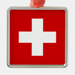 De vlag van Zwitserland Metalen Ornament
