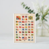 De vlaggen van alle naties briefkaart (Staand voorkant)