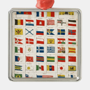 De vlaggen van alle naties metalen ornament