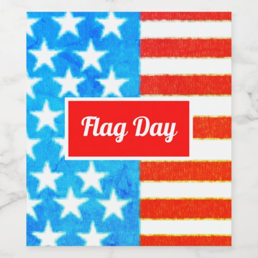 De vlaggendag, personaliseer wijn etiket (Enkel label)