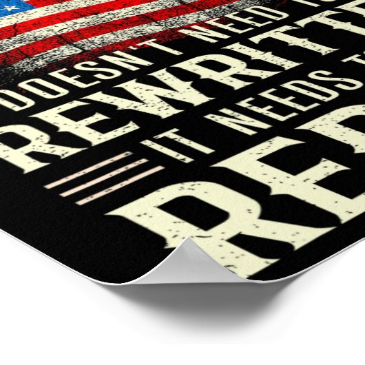 De Vlaggengrondwet van de VS moet worden herzien Poster (Hoek)