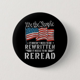 De Vlaggengrondwet van de VS moet worden herzien Ronde Button 5,7 Cm