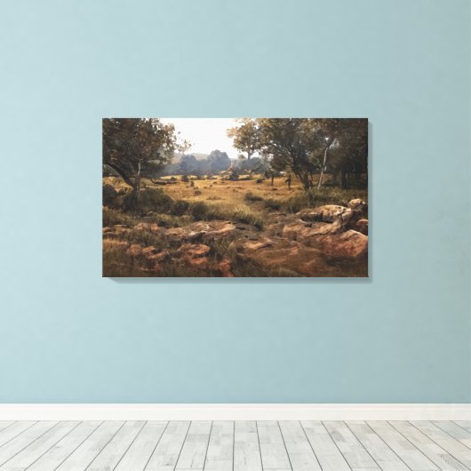 De vlakken canvas afdruk (Insitu (Houten vloer))