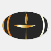 De vlammenijs ovale sticker (Voorkant)