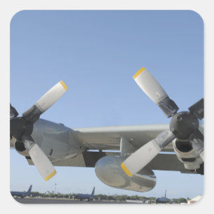 De vleugels van een LC-130 Hercules Vierkante Sticker