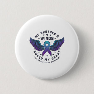 De vleugels van mijn broer bedekken mijn hart suic ronde button 5,7 cm