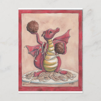 De vliegende Draak van de Spaghetti Briefkaart