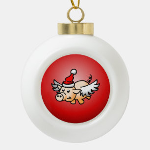 De vliegende varken van Sinterklaas Keramische Bal Ornament