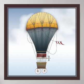 De vliegmachine Abelle Steampunk Poster