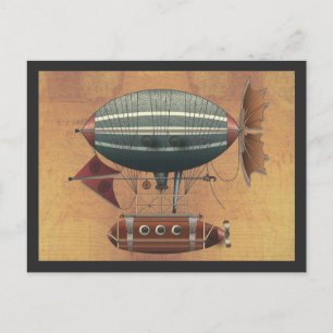 De vliegmachine Aleutian Steampunk Briefkaart