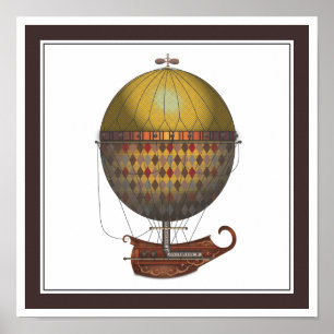 De vliegmachine Nautisme Steampunk Poster