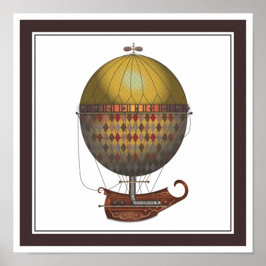 De vliegmachine Nautisme Steampunk Poster (Voorkant)