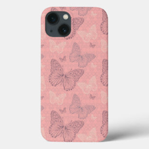 De vlinderroze iPhone 13 hoesje