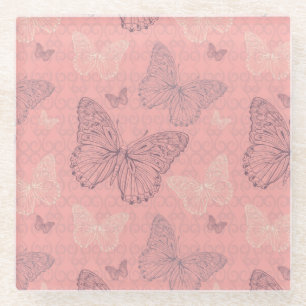 De vlinderroze glazen onderzetter