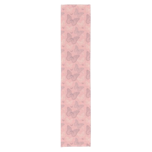 De vlinderroze korte tafelloper (Voorkant)