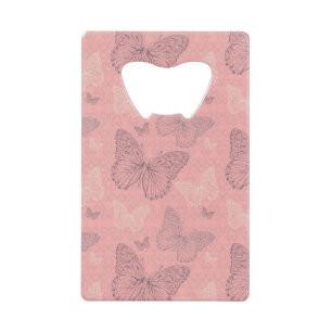 De vlinderroze kredietkaart flessenopener