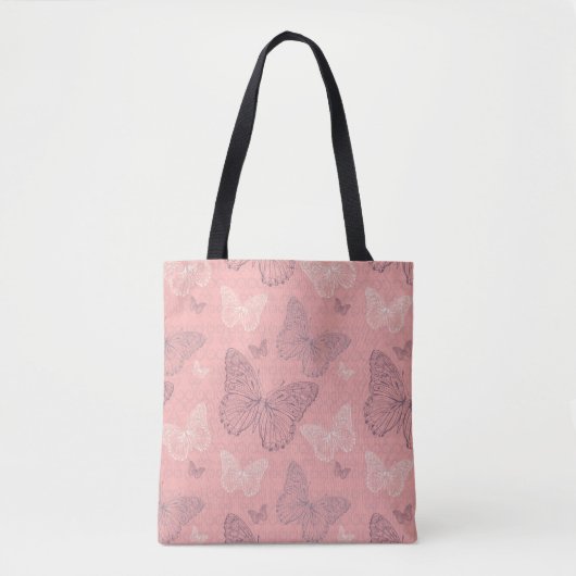 De vlinderroze tote bag (Voorkant)